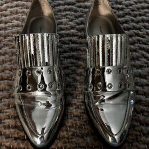 Treasure & Bond Loafer Mule Flats - Silver Size 10M